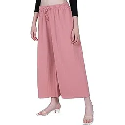 Women's Palazzo Pants, Soft Breathable Fabric, Wide Leg, Relaxed Fit, Elastic Waistband with Drawstring, Office, Lounge, Casual | Free Size-picture-39