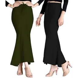 Women’s Perfect Curvy Look Saree Shapewear (Mehndi&&Black Petticoat Combo (XXL)-1)-picture-48