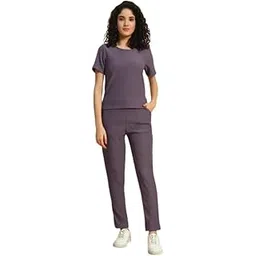 Women's Polycotton Casual Summer Track Suit T-Shirt Trackpant Co-Ord Set -09_BLACK-picture-16