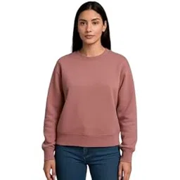 Women's Premium Solid Peach Sweatshirt, Ultra Soft Cotton Blend-picture-42