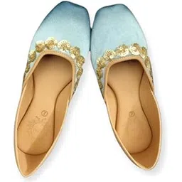 Women's Punjabi Blue Jutti-picture-48