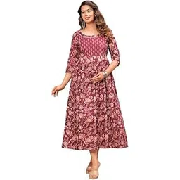 Women's Pure Cotton Printed Maternity Gown Feeding Nighty Feeding Dress Kurti Gown-picture-40