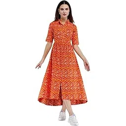 Women's Rayon Fabric Printed Short Sleeves Long Anarkali Maternity Feeding Kurti with Side Zippers-picture-12
