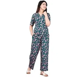 Women's Rayon Floral Printed Shirt and Lower Night Suit Set/Night Dress for Girls Women-picture-24