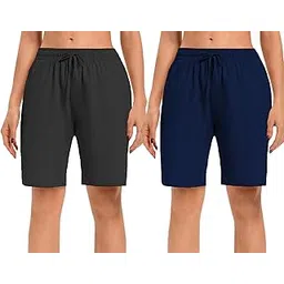 Women's Regular Shorts | Ultra-Soft Fabric | Elastic and Drawstring Waist | Trendy Design for Casual, Lounge, and Everyday Wear Combo of 2 Pack-picture-28