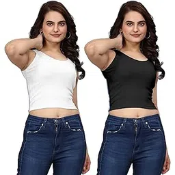 Women’s Ribbed Sleeveless Crop Top | Premium Stretchable Fabric | Modern Western Fitted Top for Girls | Perfect, Travel & Outings-picture-30