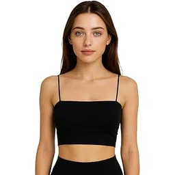 Women's Seamless Lightly Padded Cami Bra – Soft Stretchable Fabric with Adjustable Spaghetti Straps-picture-18