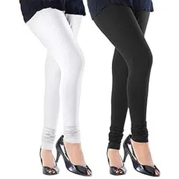 Women's Skinny Fit Cotton Leggings (AC0001_Black, White_M)-picture-39