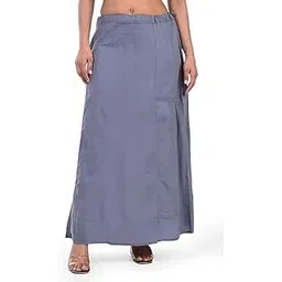 Women's Slate Grey Maxi Skirt, Casual A-Line Ankle Length Petticoat, Cotton Blend-picture-21