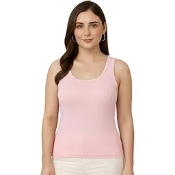 Women's Super Combed Cotton Rib Tank Top - Soft Sleeveless Camisole Vest, Slim Fit Solid Innerwear & Activewear for Gym, Yoga, Sleep & Daily Layering-picture-10