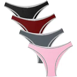 Women's Thong Sexy Panties Low-Waisted Bikini Thong Women's Thong (Pack of 4)-picture-30