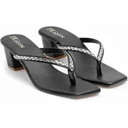Women's Toe-Ring Flip Flops – Synthetic Leather Heel Sandals|FK_808_TEN HEEL-V1-P1-picture-32