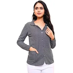 Women’s Winter Printed Blazer | Stylish V-Neck Front Button Coat for Women | Warm Slim Fit Winter Blazer | Trendy Long Sleeve Printed Jacket for Office & Casual Wear | Soft Comfortable Winter Layer-picture-25