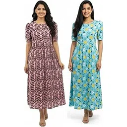 Women’s Zipless Cotton Maternity Feeding Dress | Pregnancy, Feeding & Nursing Gown Without Zip | Full Length Puff Sleeve Maxi for Breastfeeding Mothers | Baby Shower Gift-picture-31
