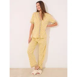 women'secret Pure Cotton Floral Printed Shirt with Pyjamas 3139865-9-picture-18