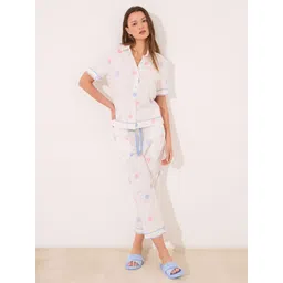 women'secret Women Conversational Printed Pure Cotton Night Suit-picture-23