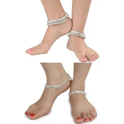 WomenSky Pack of 4 Alloy Anklet-picture-13
