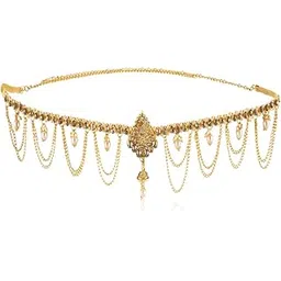 womensky Traditional Gold Polished Brass Kamarband for Women-picture-47