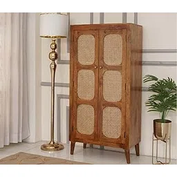 Wood World furniture Mango Wood 2 Door Wordrobe for Home, Bedroom, Wooden Cane Furniture, Hotels & Guest House (30x16x60 inch)-picture-38