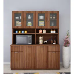 Modish Crockery Unit in Walnut Finish-image-1