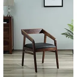 Wooden Arm Sofa Chair for Living Room | Armchair for Outdoor & Balcony | Single 1 Seater Sofa | Sheesham Wood, Wooden Dining Chair (Light wulnut)-picture-19