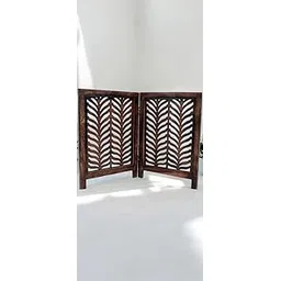 Wooden Freestanding Fold-able Safety Gate for Child, Step Over Fence, Kids Safety Gate for The House, Doorway, Stairs, Extra Wide Brown (2-Panels- Patti Frame Design)-picture-23