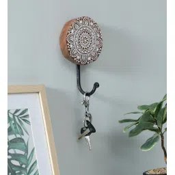 wooden home Mango Wood Hand Carved Design Decorative Key & Coat Wall Hook for Hanging image 1