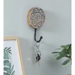 wooden home Mango Wood Hand Carved Design Decorative Key & Coat Wall Hook for Hanging-picture-10