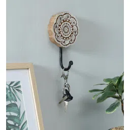 wooden home Mango Wood Hand Carved Design Decorative Key & Coat Wall Hook for Hanging-picture-17