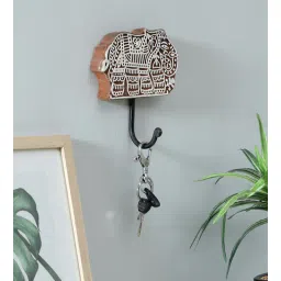 wooden home Mango Wood Hand Carved Elephant Design Decorative Key & Coat Wall Hook for Hanging-picture-25