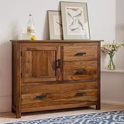 Wooden Sideboard Cabinet with 2 Drawers & 2 Cabinet Storage for Living Room | Wooden Kitchen Cabinet for Home Furniture. 100 x 80 x 30 cm-picture-15