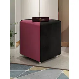 Wooden Twist Black & Pink Wooden Rectangular Ottoman-picture-44