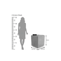 Wooden Twist Grey Wooden Square Ottoman image 4