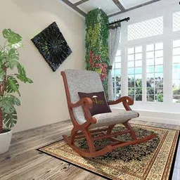 wooden twist Teree Lounge Chair in Grey Colour-picture-28