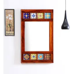 woodenmood Siramika Sheesham Wood Rectangle Wall Mirror In Brown-picture-21