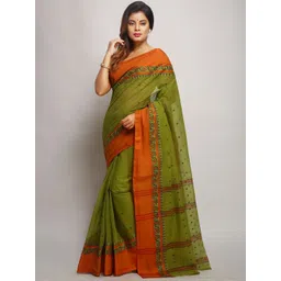 WoodenTant Ethnic Motif Pure Cotton Taant Saree-picture-36