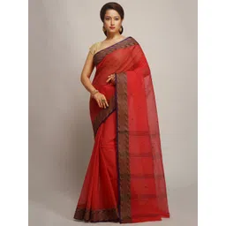 WoodenTant Pure Cotton Taant Saree-picture-17