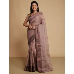 WoodenTant Woven Design Pure Cotton Taant Saree-picture-23
