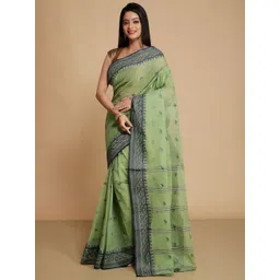 WoodenTant Woven Design Pure Cotton Taant Saree-picture-37
