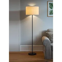 Woodies & Whimsy Floor Lamp Standing Modern Taper Lampshade for Living Room Corner, Home, Hotel, Office (12 Inches, 4Ft Height) (Jute)-picture-16