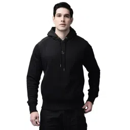 Woodland Black Cotton Regular Fit Hooded Sweatshirt-picture-18