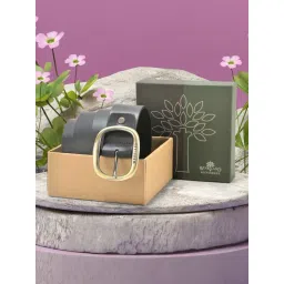 Woodland Black Leather Casual Belt for Men-picture-14