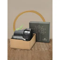 Woodland Black Leather Casual Belt for Men-picture-32