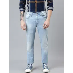 Woodland Blue Cotton Regular Fit Jeans-picture-48