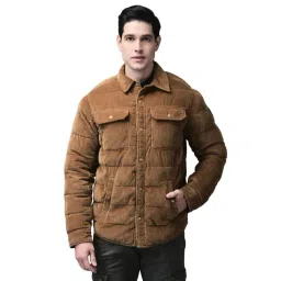 Woodland Camel Cotton Regular Fit Self Design Jacket-picture-17