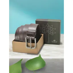 Woodland Dark Brown Textured Leather Casual Belt for Men-picture-44