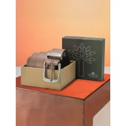 Woodland Light Brown Textured Leather Casual Belt for Men-picture-42