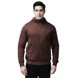Woodland Maroon Cotton Regular Fit Hooded Sweatshirt-picture-14