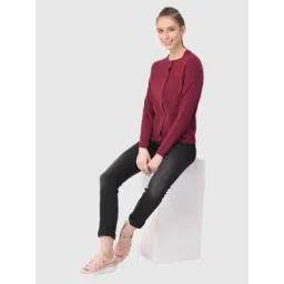 Woodland Maroon Slim Fit Sweater-picture-45
