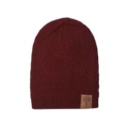 Woodland Maroon Textured Beanies-picture-29
